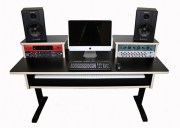 AZ-B Keyboard Desk (Black with Beige Molding)