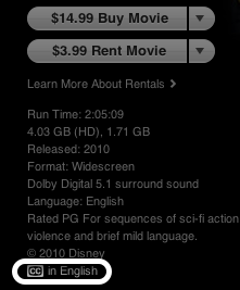 iTunes Store: About closed captioning