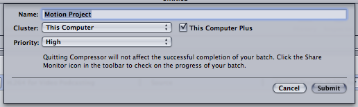 Final Cut Pro X, Motion 5, Compressor 4: Using This Computer Plus or other configured cluster